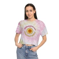 Billionaires Are Compostable Groovy Flower Women's Tie-Dye Crop Tee