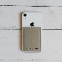 A' La Carte Phone Pocket in Cream | Adhesive Pocket 2.5" x 3.5" for Cards or Cash