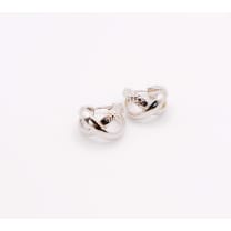 Italian Twisted Duo Silver Hoop Earrings