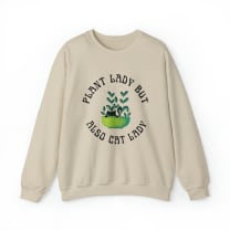 Plant Lady But Also Cat Lady Unisex Heavy Blend™ Crewneck Sweatshirt Sizes SM-5XL | Plus Size Available