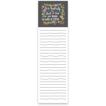 Give Yourself The Best Of You List Notepad with Floral Design | 9.5" x 2.75" | Holds to Fridge with Strong Magnet