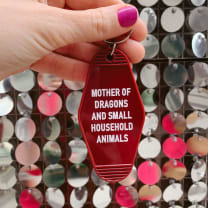 Mother of Dragons and Small Household Animals Motel Style Keychain in Dark Red