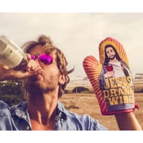 Jesus Drank Wine Funny Oven Mitt | Kitchen Thermal Single Pot Holder