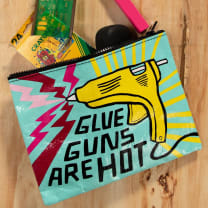 Glue Guns Are Hot Zipper Pouch | Storage Case Organizer | 7.25" x 9.5" | BlueQ at GetBullish