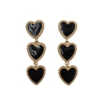 Dark Heart Drop Earrings in Black