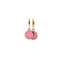 Retro '80s-'90s Dual Happy Face Charm Earrings | 4 Color Options | Yellow, Black, White, Pink