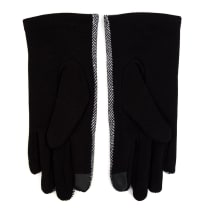 Herringbone Touch Screen Women's Gloves | Glamorous Retro Styling with 3-Button Accent