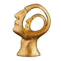 2 Face Gold Statue | Decorative Face Figure |  5" x 2" x 7"