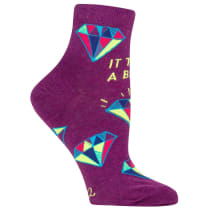 It Takes a Bitch Women's Ankle Socks | Purple with Diamond Motif | BlueQ at GetBullish