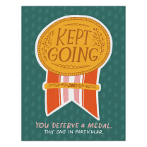 Kept Going You Deserve A Medal Sticker Greeting Card