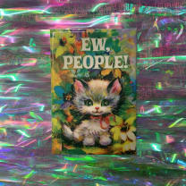 EW, PEOPLE! Rectangular Magnet | Cute Cat Refrigerator Magnet | 3" x 2"