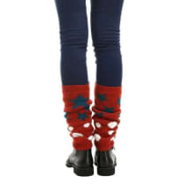 '80s Retro Red Varsity Short Leg Warmers | Stars and Polka Dots Print