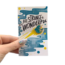 Last Call! You Are Strange & Wonderful Narwhal Enamel Pin in Blue and Pink