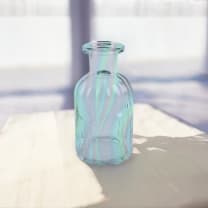 Blue Iridescent Glass Mini Bud Vase