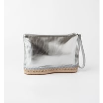 The Sandra Clutch - Silver Crinkle