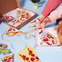 Margherita Pizza Socks | Funny Socks Folded Together Like Pizza for Gifting