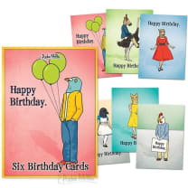 Set of 6 Strange Friends Birthday Greeting Card Box