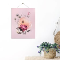 Lavender Rose 11" x 14" Art Print | Pre-Hung with Silk Ribbon for Easy Hanging | Gift for Her