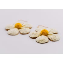 Golden Blooms Straw Earrings