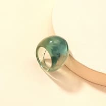 Resin Bubble Ring in Sea Green