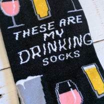 These Are My Drinking Socks Black Colorful Funny Novelty Socks with Cool Design, Bold/Crazy/Unique Specialty Dress Socks