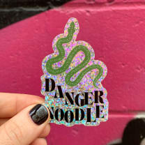 Danger Noodle Glitter Snake Sticker | Vinyl Die Cut Sticker