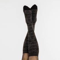 Bat Damask Knee High Socks | Spooky Halloween