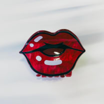 Velvet Claws Pop Art Lips Mini Hair Claw | Claw Clip in Velvet Travel Bag