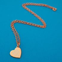 Boss Lady Rose Gold Heart Charm Necklace in Gift Box