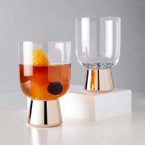 Set of 2 Raye Copper Footed Cocktail Tumblers in Gift Box