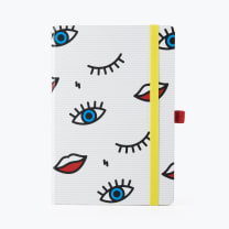 Wink Pop Art Notebook with 190 Dot Grid Pages | Hardbound Journal with Elastic Closure