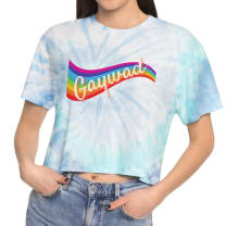 Gaywad Women's Tie-Dye Crop Tee - Color: Lagoon, Size: XS