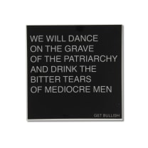 Dance on the Grave of the Patriarchy and Drink the Bitter Tears of Mediocre Men Sticker in Black and Dove Gray