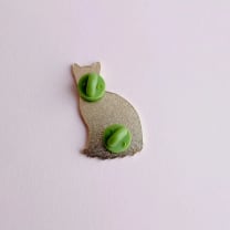 Fern White Cat Enamel Pin