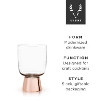 Set of 2 Raye Copper Footed Cocktail Tumblers in Gift Box