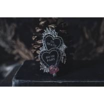 Til Death Do Us Part Pin | Black Heart in Silver Hard Enamel Lapel Pin | 3"