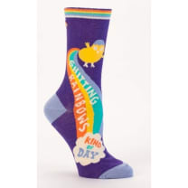 Shitting Rainbows Kind of Day Women's Crew Socks | BlueQ at GetBullish