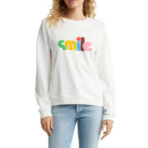 [LARGE ONLY] Ban.do Smile Sweatshirt in Ivory