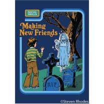 Making New Friends Ghost Girl Magnet | '80s Children's Book Style Satirical Art | 2" x 3"