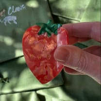 Velvet Claws Big Strawberry Hair Claw | Claw Clip in Velvet Travel Bag