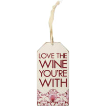 Love the Wine You're With Wooden Bottle Tag