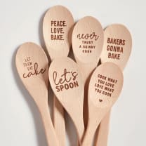 Bakers Gonna Bake Cooking Spoon | Wooden Kitchen Utensil in Canvas Gift Bag