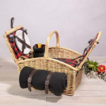 Somerset Picnic Basket - Color: Red & Black Buffalo Plaid