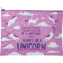 Jumbo Pouch Always Be A Unicorn Purple Recycled Material Jumbo Zipper Folder | 14.25" x 10"