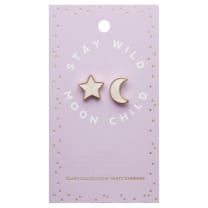 Stay Wild Moon Child Stud Earrings | Mismatched Moon and Star Earrings | Gift for Her