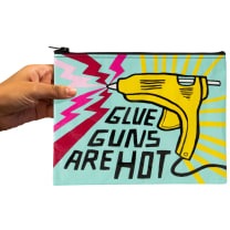 Glue Guns Are Hot Zipper Pouch | Storage Case Organizer | 7.25" x 9.5" | BlueQ at GetBullish