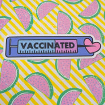 Vaccinated Large Rectangle Vinyl Sticker 4.5"