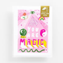 You Are Magic Enamel Pin on Greeting Card Set