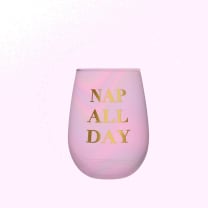 Nap All Day Stemless Wine Glass in Iridescent Tinted Pink | 20 oz.