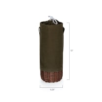 Malbec Insulated Canvas and Willow Wine Bottle Basket